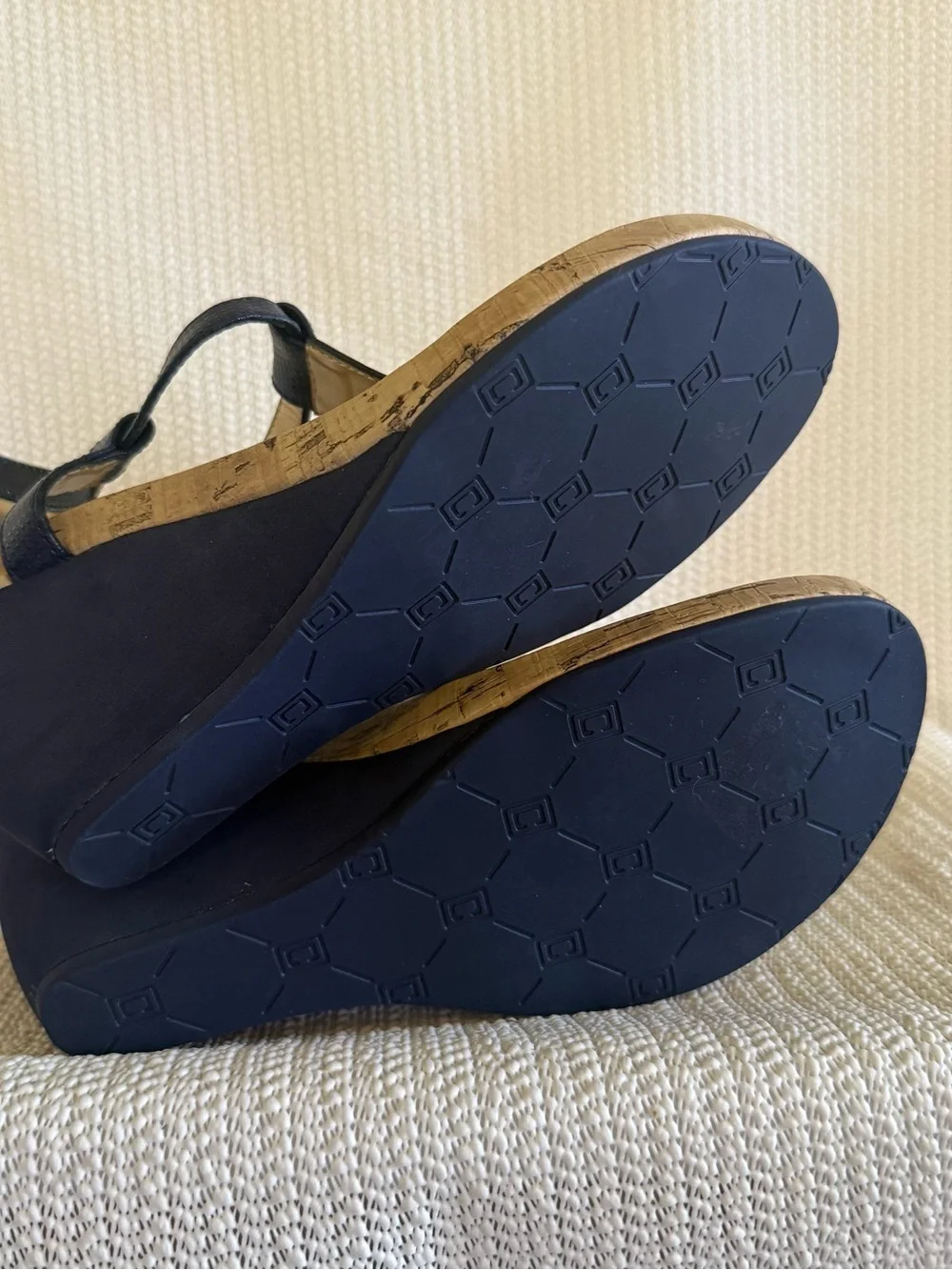 Chaps Women’s Estimated Size 5 Navy Cork Wedge Sandals